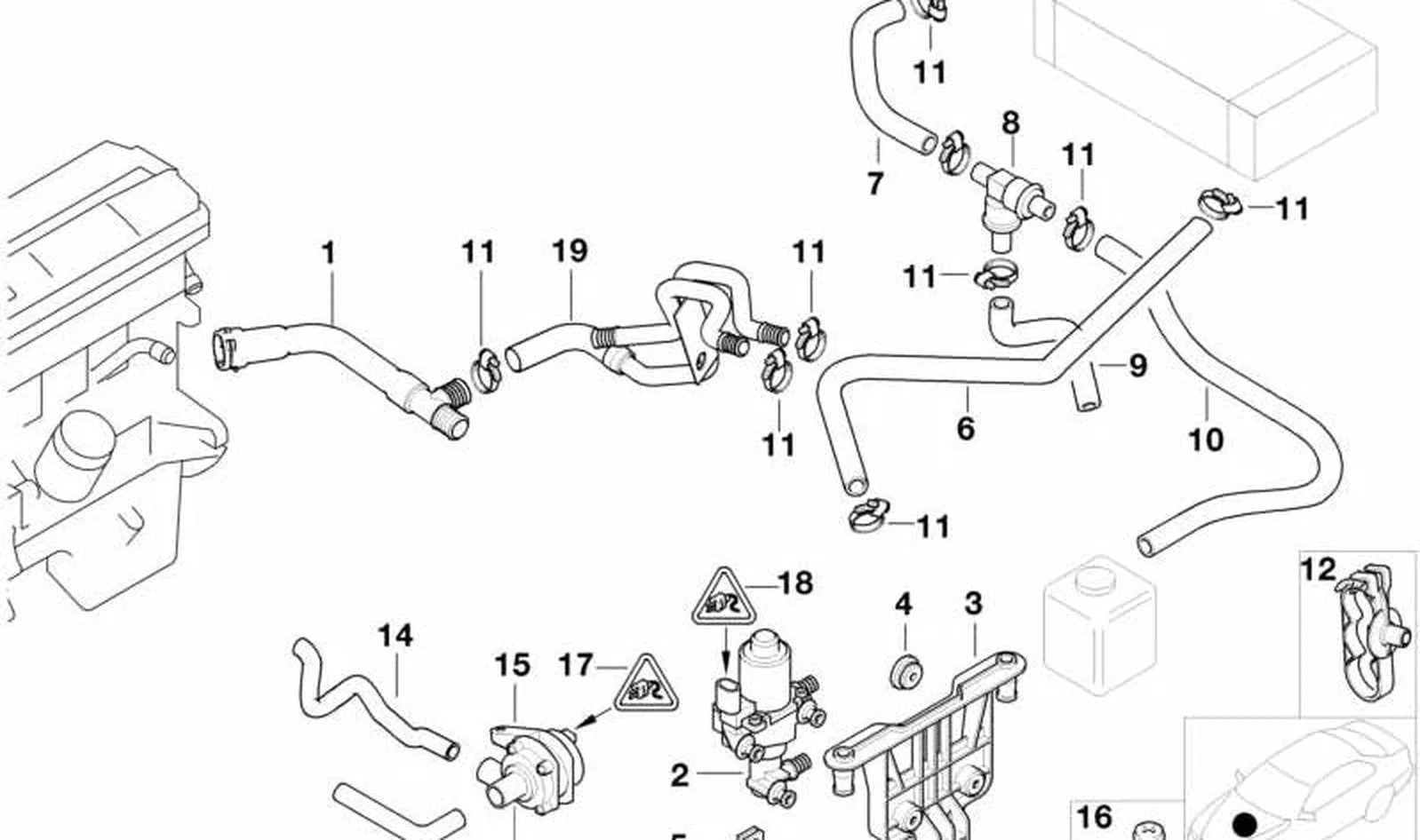 BMW E38 E39 Kalorifer Hortumu 11531438633