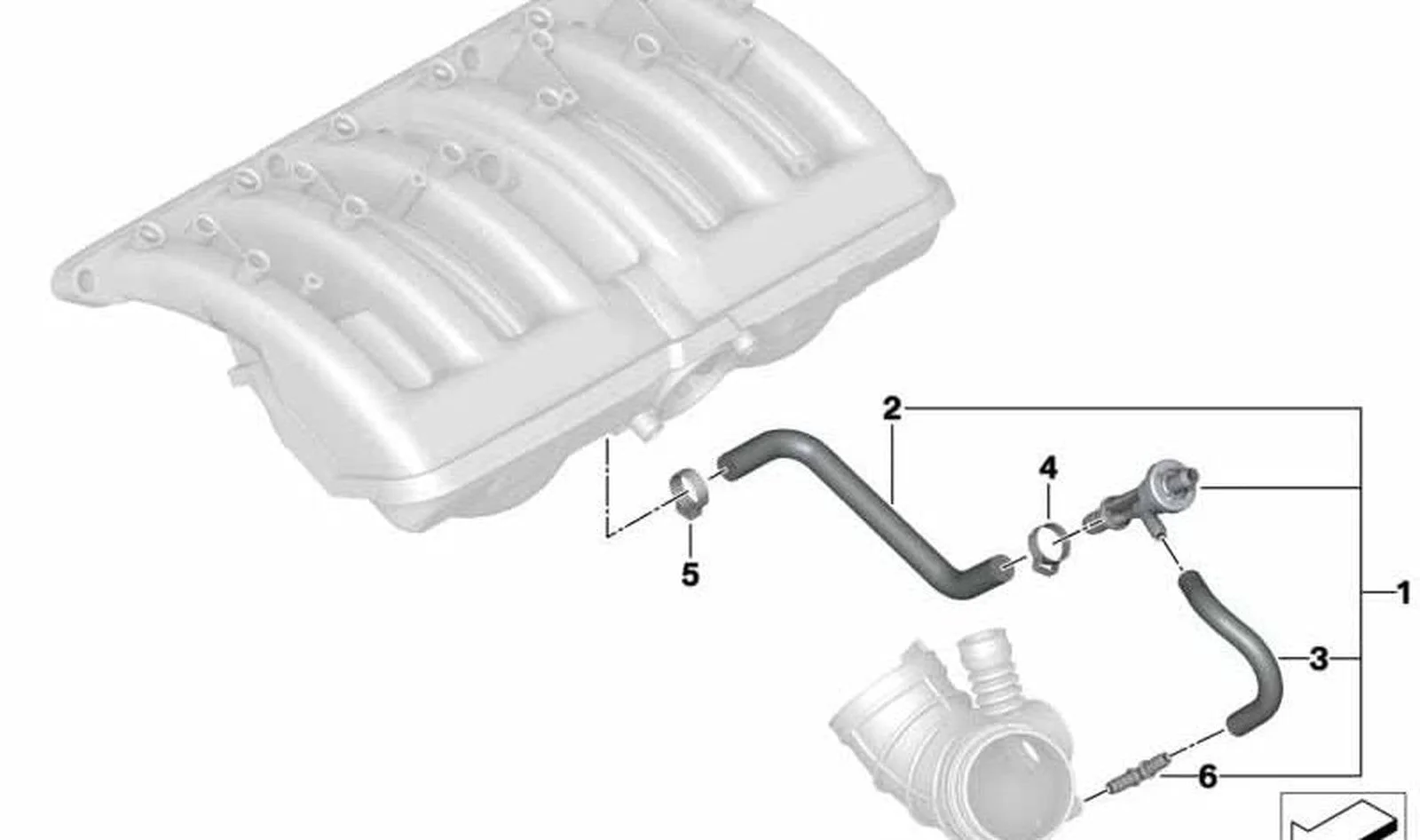 BMW E39 E46 E53 E83… M54 Emme Manifold Vakum Hortumu 11617503666