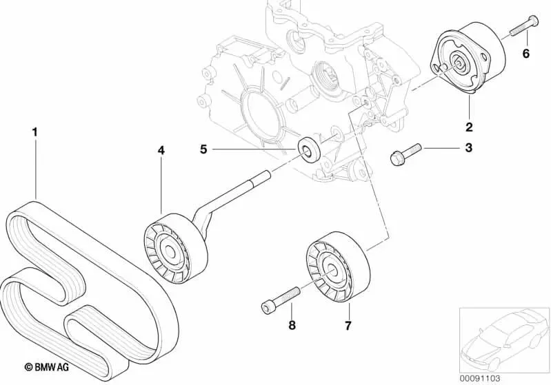 BMW E46 E53 E60 E63… M47 M57 V-kayışı 11288477779