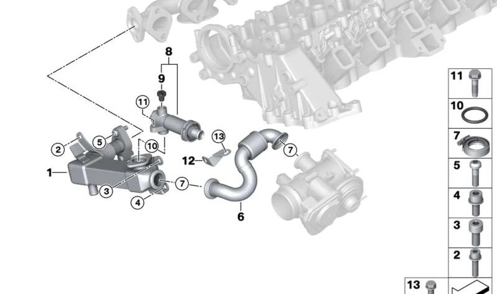 BMW E53 E60 E70 E83… M47 M57 E53-E70 EGR Soğutucu 11717790065