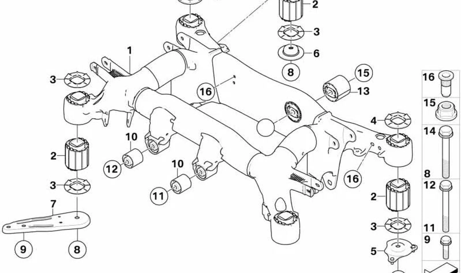BMW E60 E63 E64 Arka Defransiyel Ön Takozu 33176767525