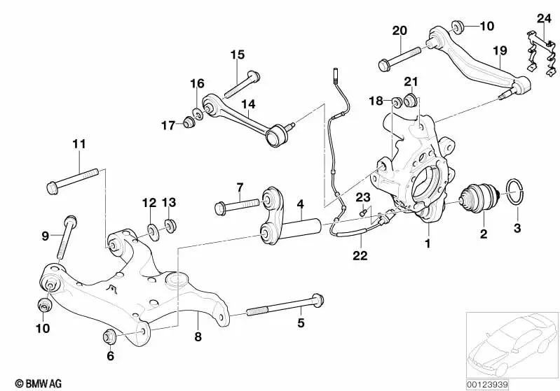 BMW E60 E63 E64 Arka -H- Salıncak Sol 33326754557