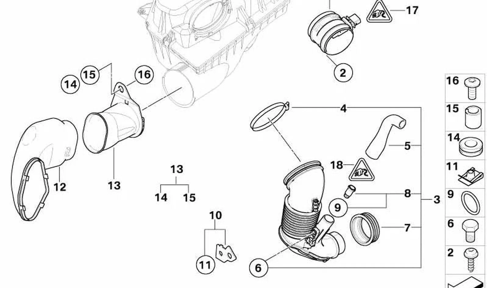 BMW E60 E63 E64 E90… M57 M57N2 Temiz Hava BORUSU3,5D 13717796370