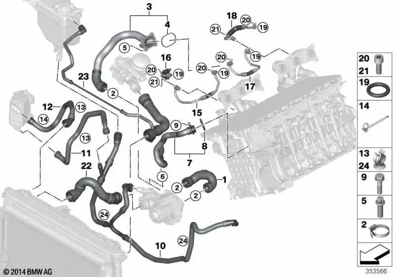 BMW E60 E84 E88 E89… N54 Termostat Hortumu 3,5İ 11537545665
