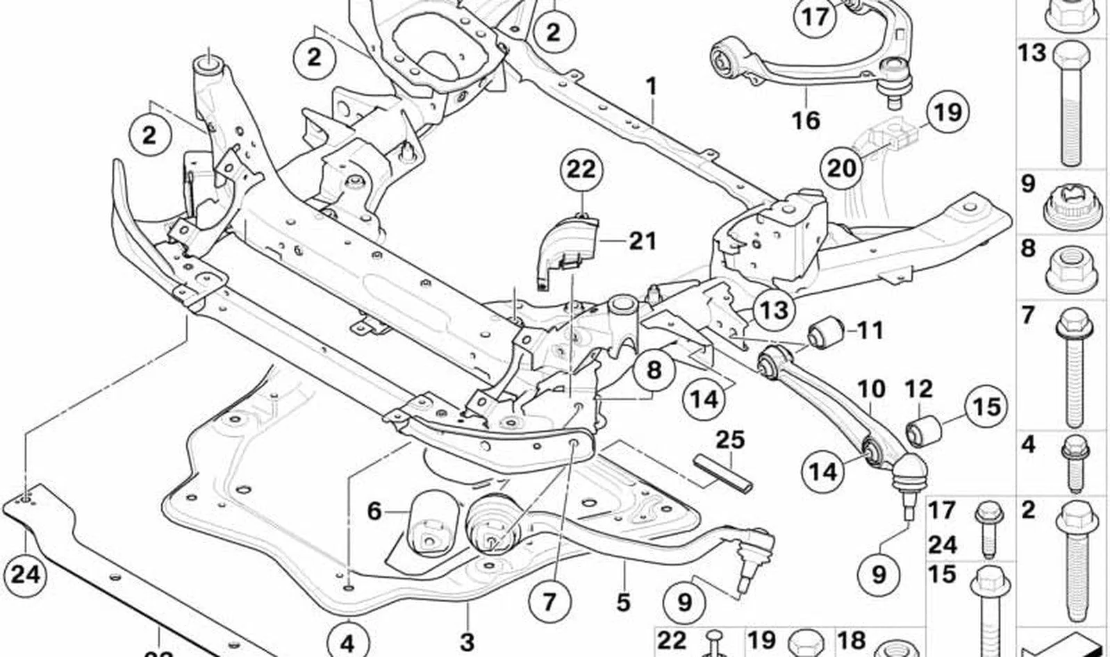 BMW E70 E71 Alt Salıncak Sol 31126771893