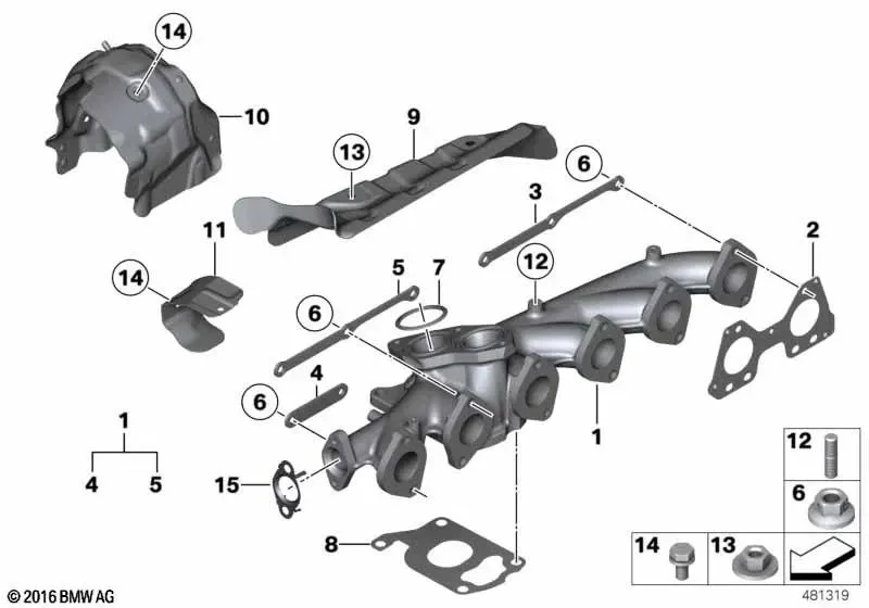 BMW E70 E71 F01 F07… N57 N57S Eksoz Manifold 11627805454