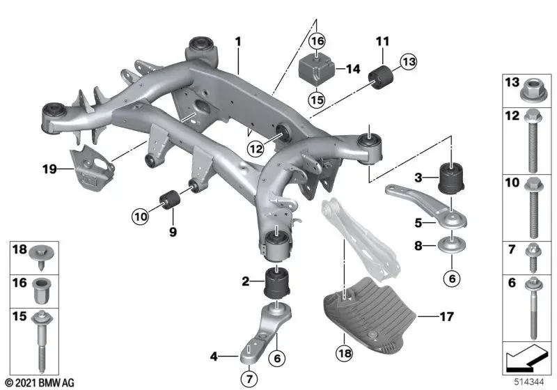 BMW E70 E71 F15 F16… Travers Takozu Arka Ufak 33176770947
