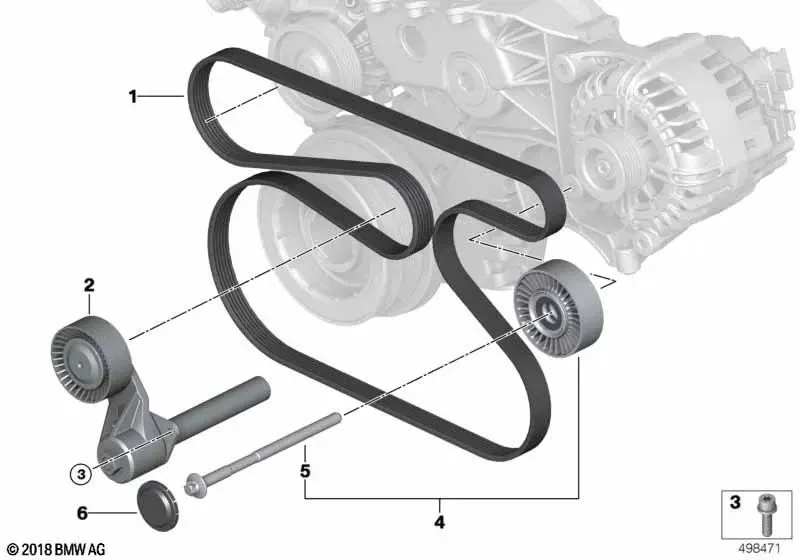 BMW E70 E71 M57 M57N2 V-kayışı 11288477787