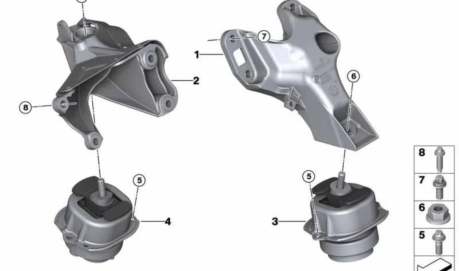 BMW E70 E71 Motor Kulağı Sol 22116865145