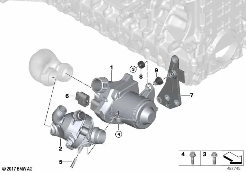 BMW E70 E82 E84 E90… N55 Termostat 11537601158