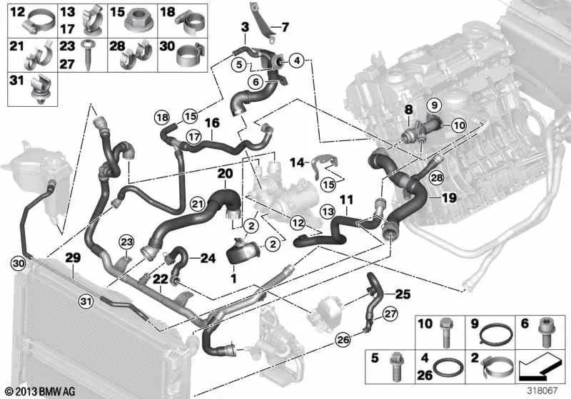 BMW E82 E87 E90 E92… Soğutma Sıvı Hortumu 11537552389