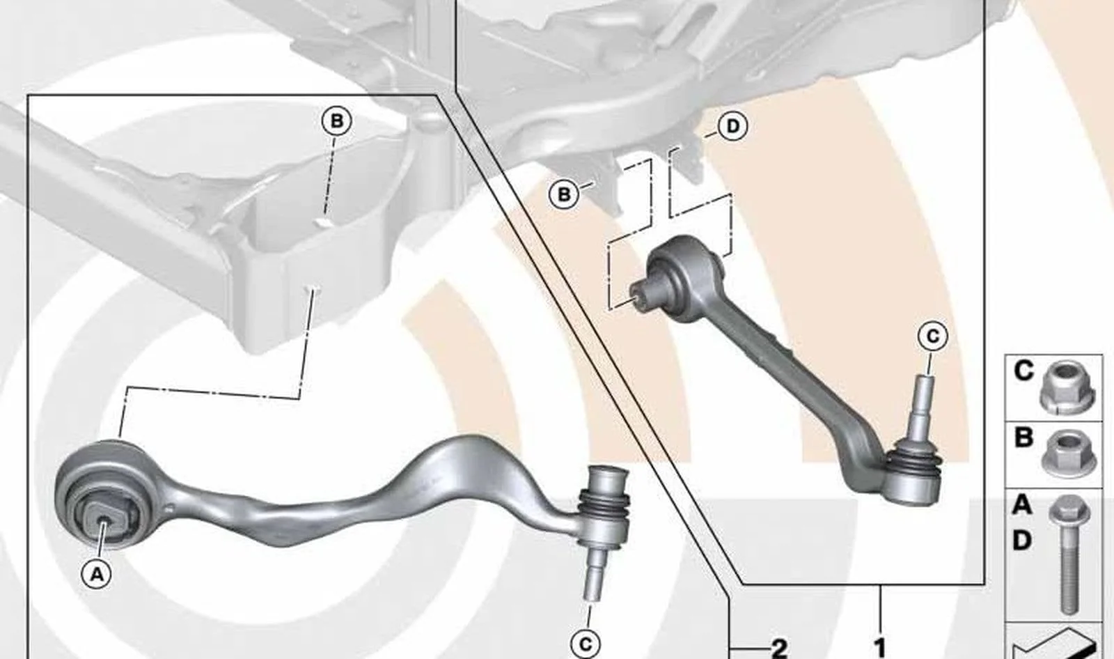 BMW E84 E87 E90 E92 Alt Düz Salıncak Sol 31122405859
