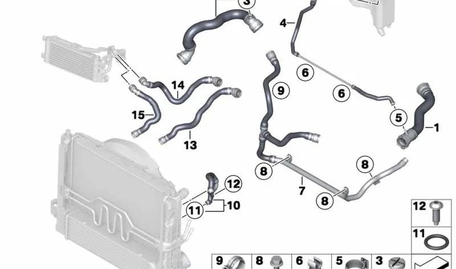 BMW E84 E89 Radyatör Hortumu 17117620688