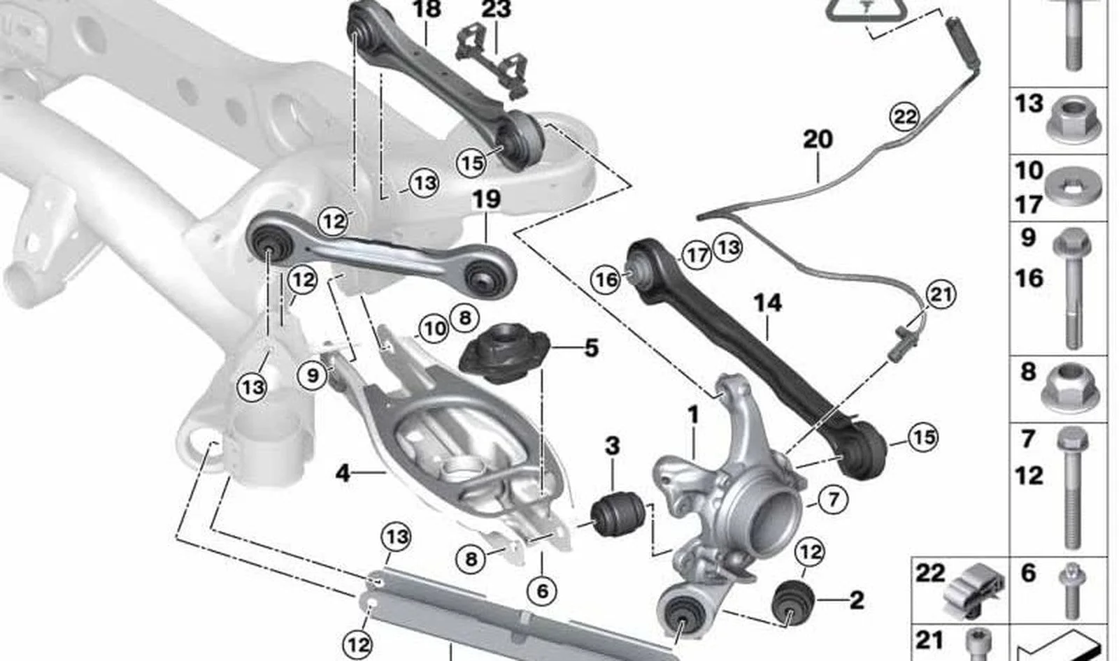 BMW E87 E90 E92 E93 Arka Taşıyıcı Sağ 33326774808