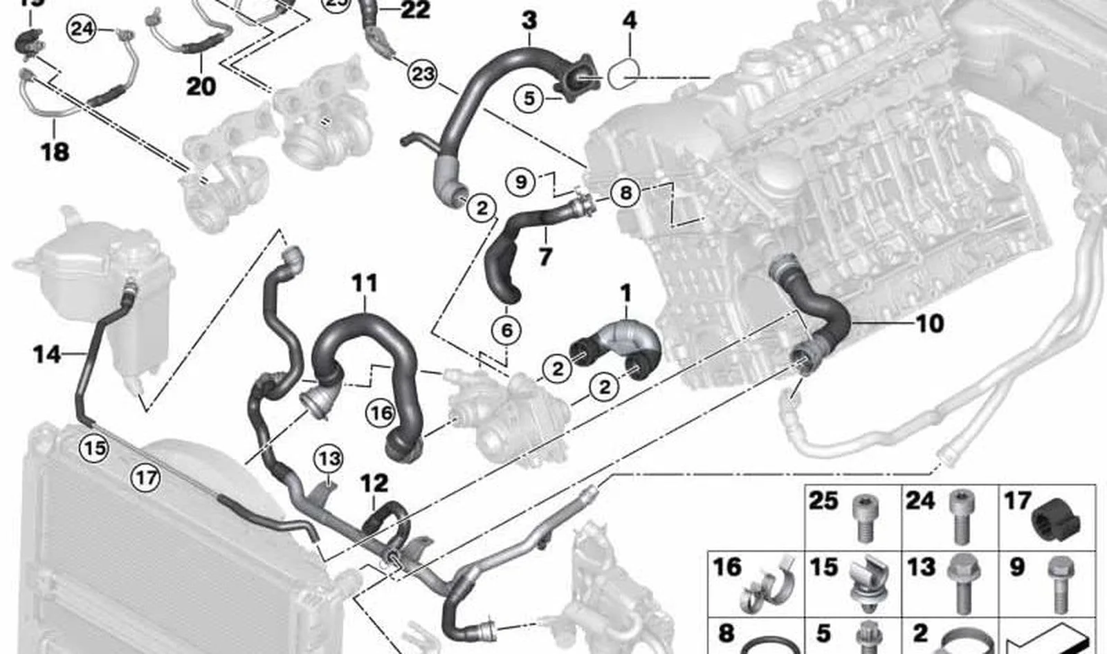 BMW E87 E90 Su Hortumu 11537541992