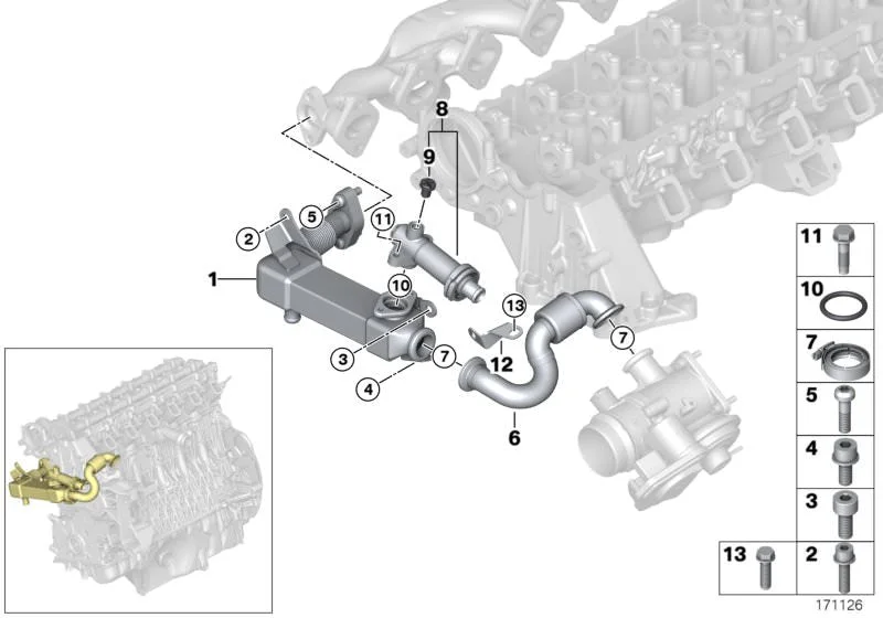 BMW E38 E39 E46 E53… M47 M57 EGR Soğ. Valf Borusu 11712354039