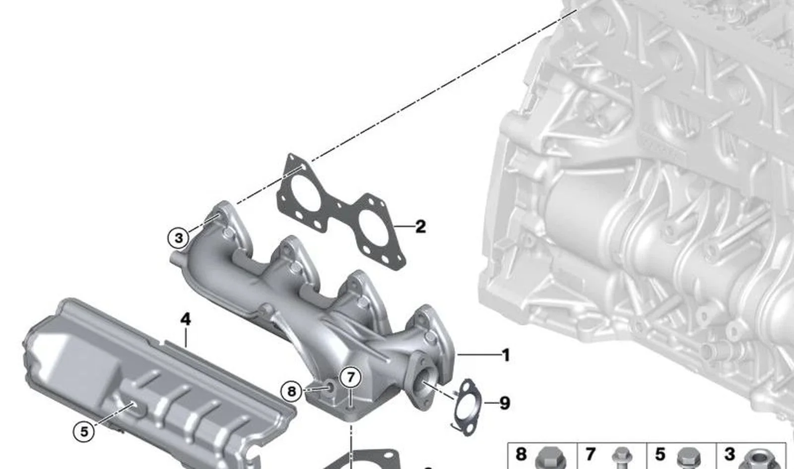 BMW E60 E61 E81 E82… N47 N47N Egzoz Manifold Koruyucu 11628509117