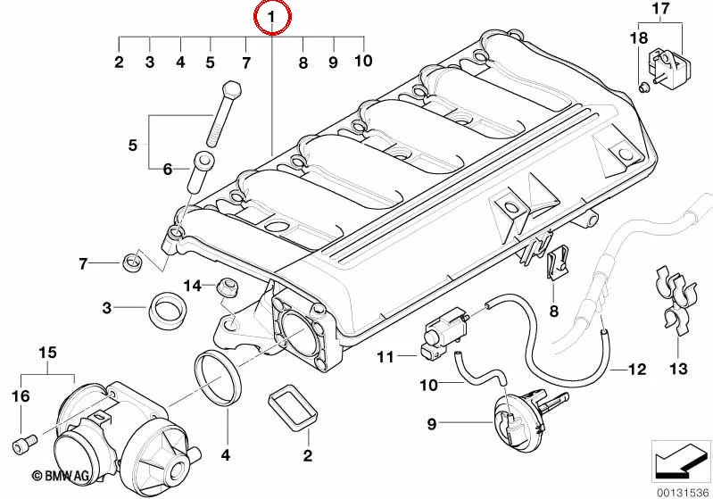 BMW E53 E60 E61 E63… M57 Emme Manifold 11617800585