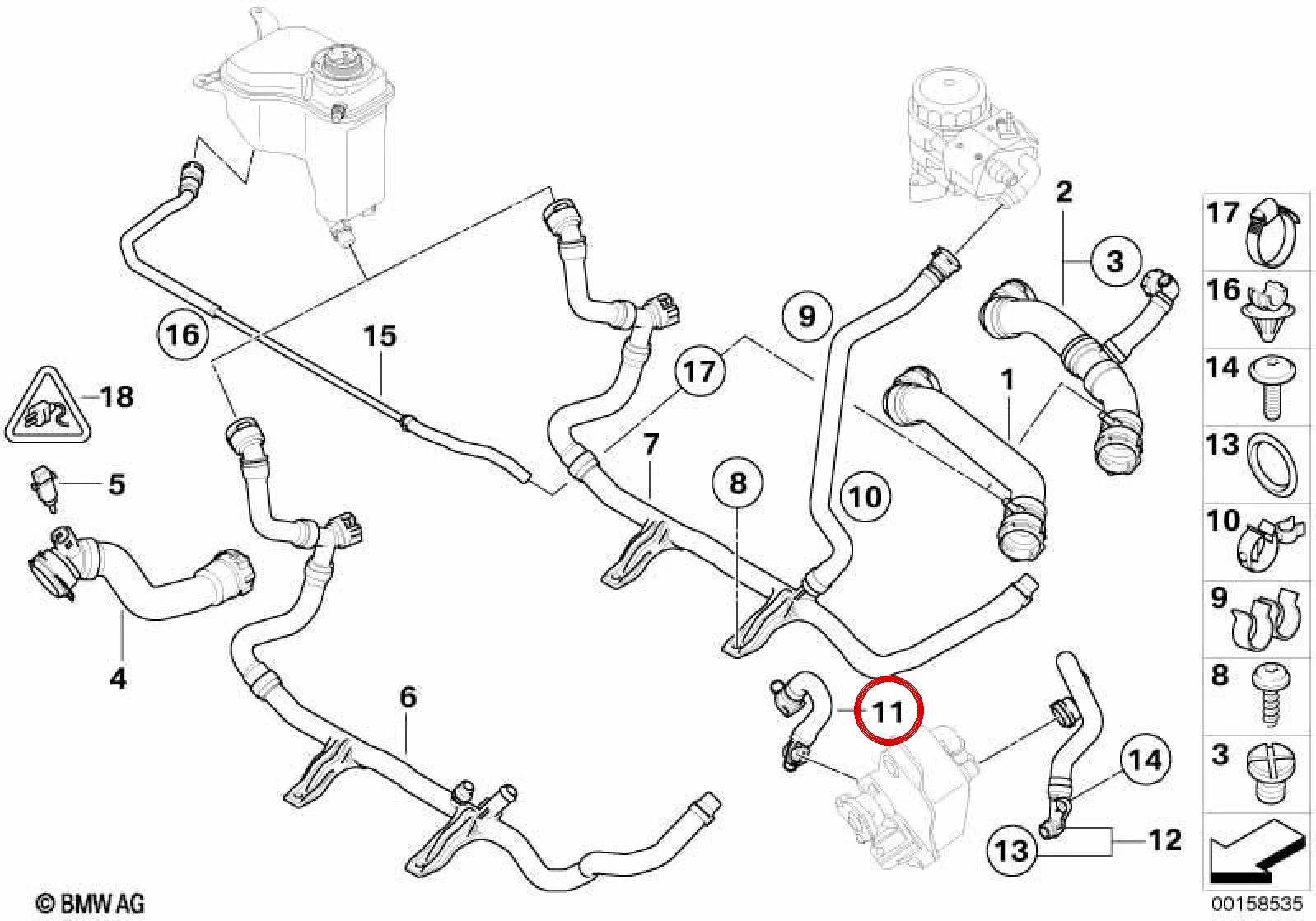 BMW 1 Serisi E81 E82 E87 N43 N45 N46 Esanjör Hortumu 17127532063