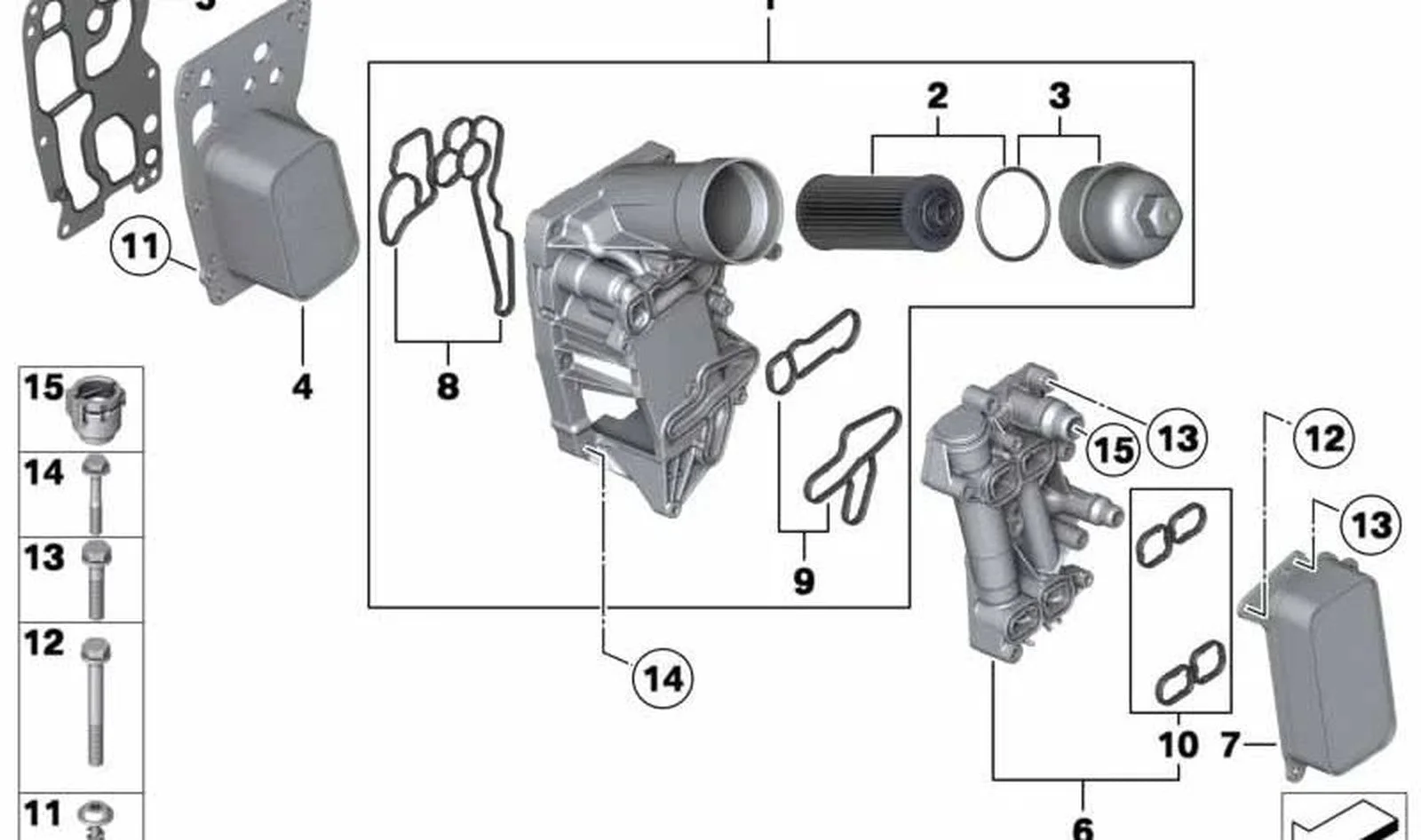 BMW F01 F02 F10 F16 Yağ Filtre Kütüğü 11428515153 BMW GROUP