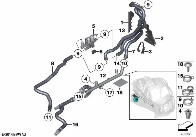 BMW F01 F06 F07 F10… N55 Kalorifer Geri Dönüş Borusu 64509170342