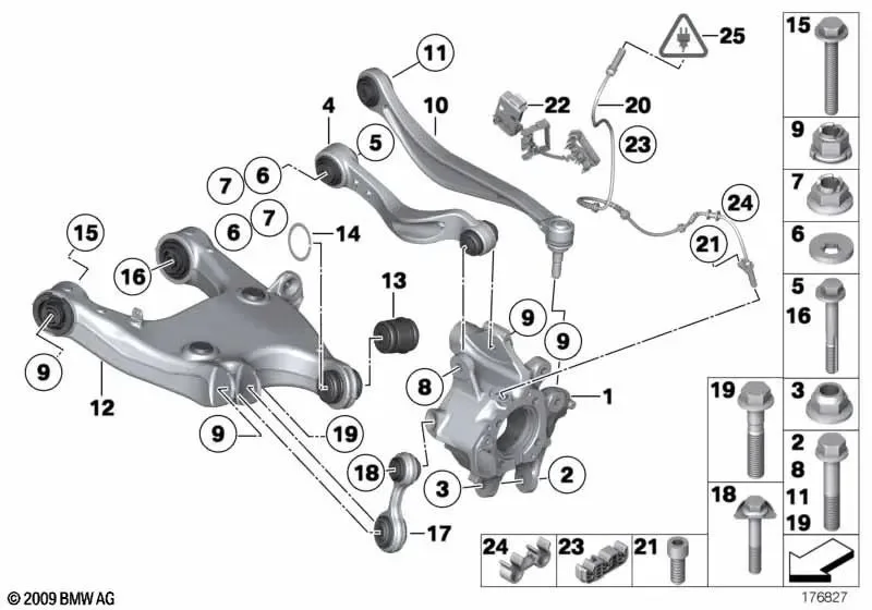 BMW F01 F06 F10 F12 Arka Üst Düz Salıncak 33326775902