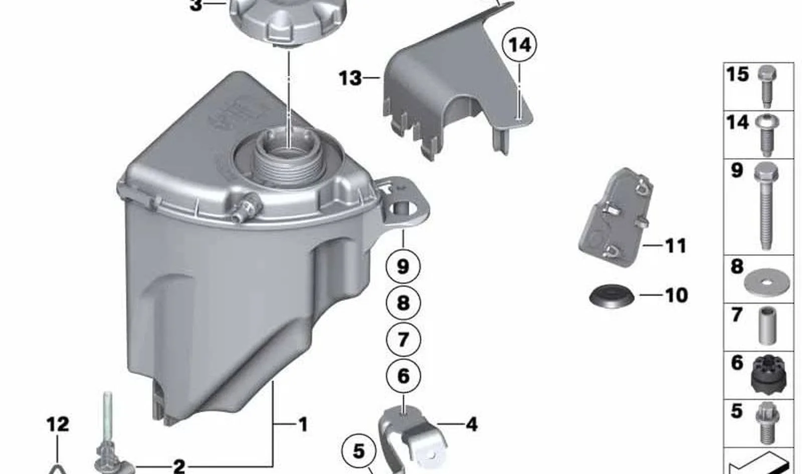 BMW F01 F07 F10 F13 N63 Yedek Su Deposu 5,0İ 17137601948