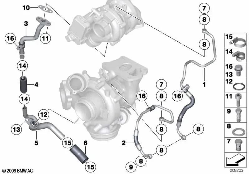 BMW F01 F10 N57 N57S Turbo Yağ Borusu F01.F10 11427800618