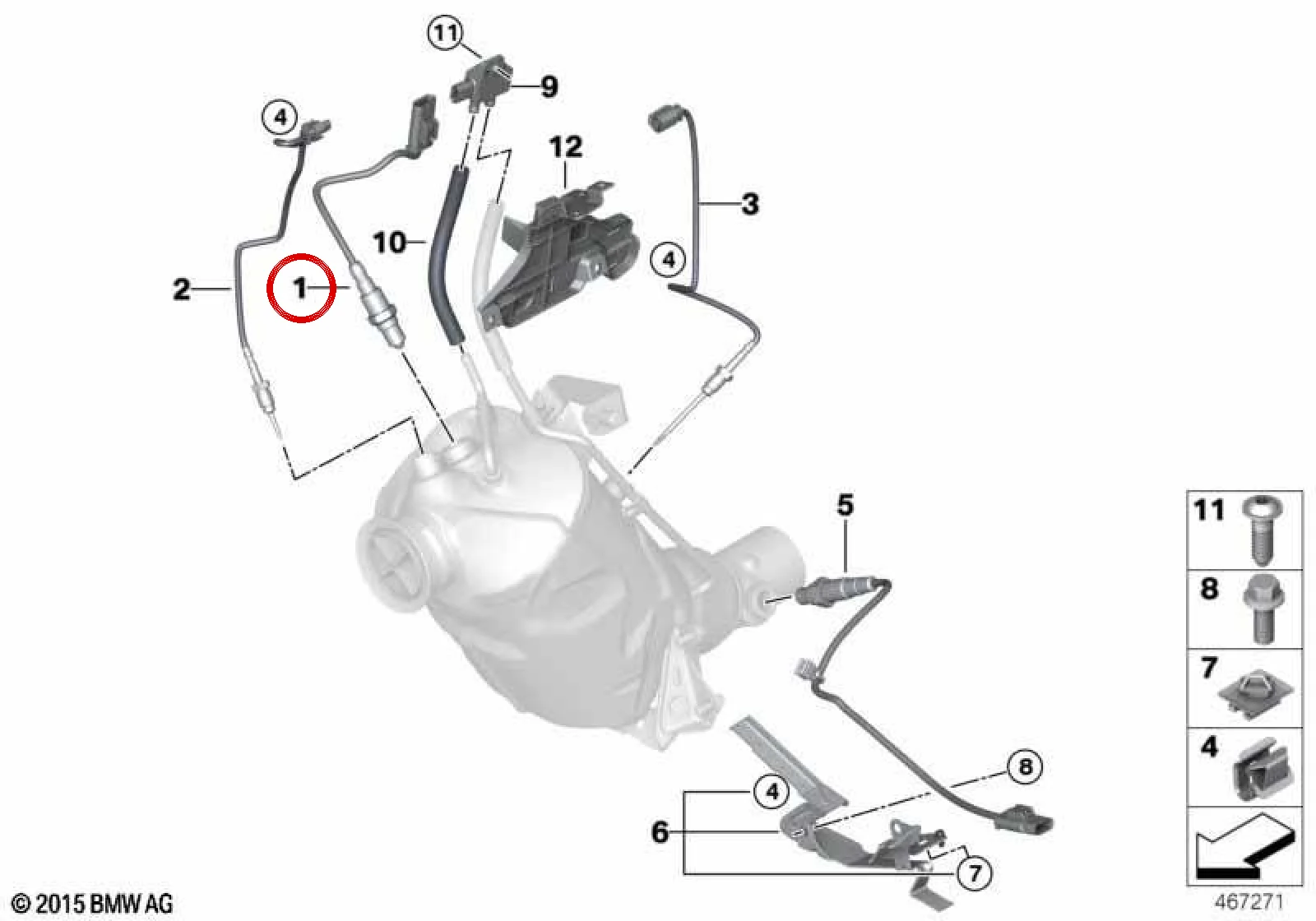 BMW F10 F15 F20 F25… B37 B47 Lambda Sensörü Üst 13628570230