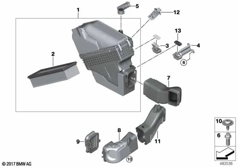 BMW F10 F15 F25 B47 Hava Filtre Kazanı 13718519138