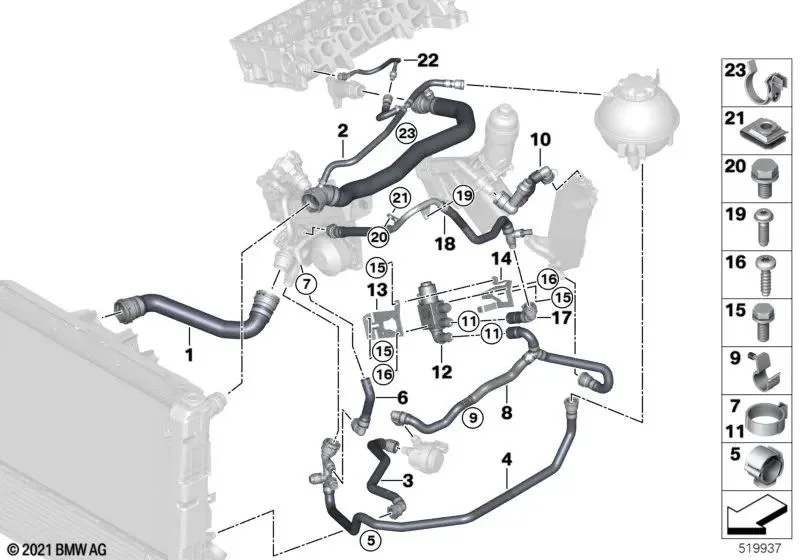 BMW F10 F15 F25 F30… Kalorifer Musluğu Tutucu Arka 11538514441