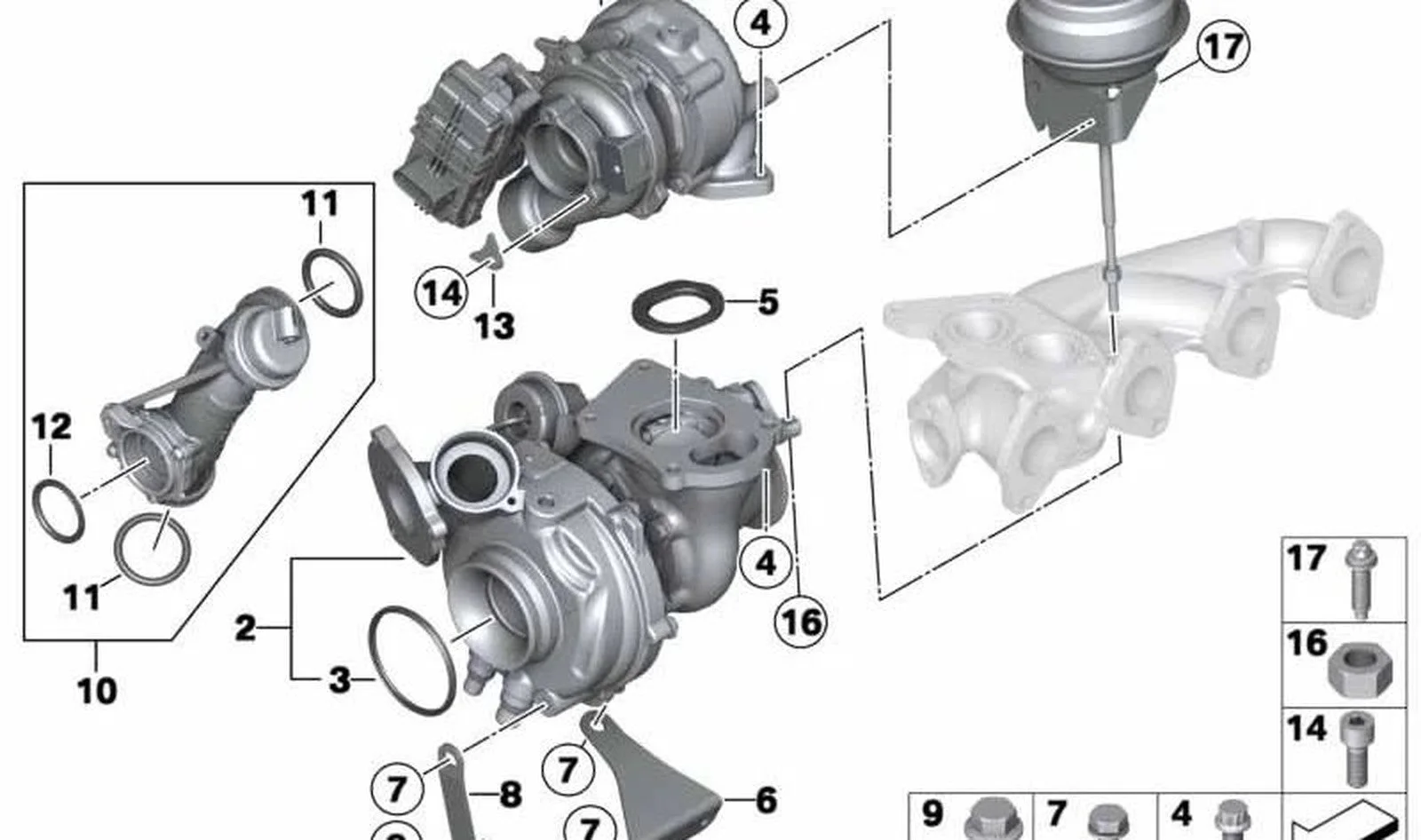 BMW F10 F30 N47 N47S1 Turbo Boğaz Contası 11658509820