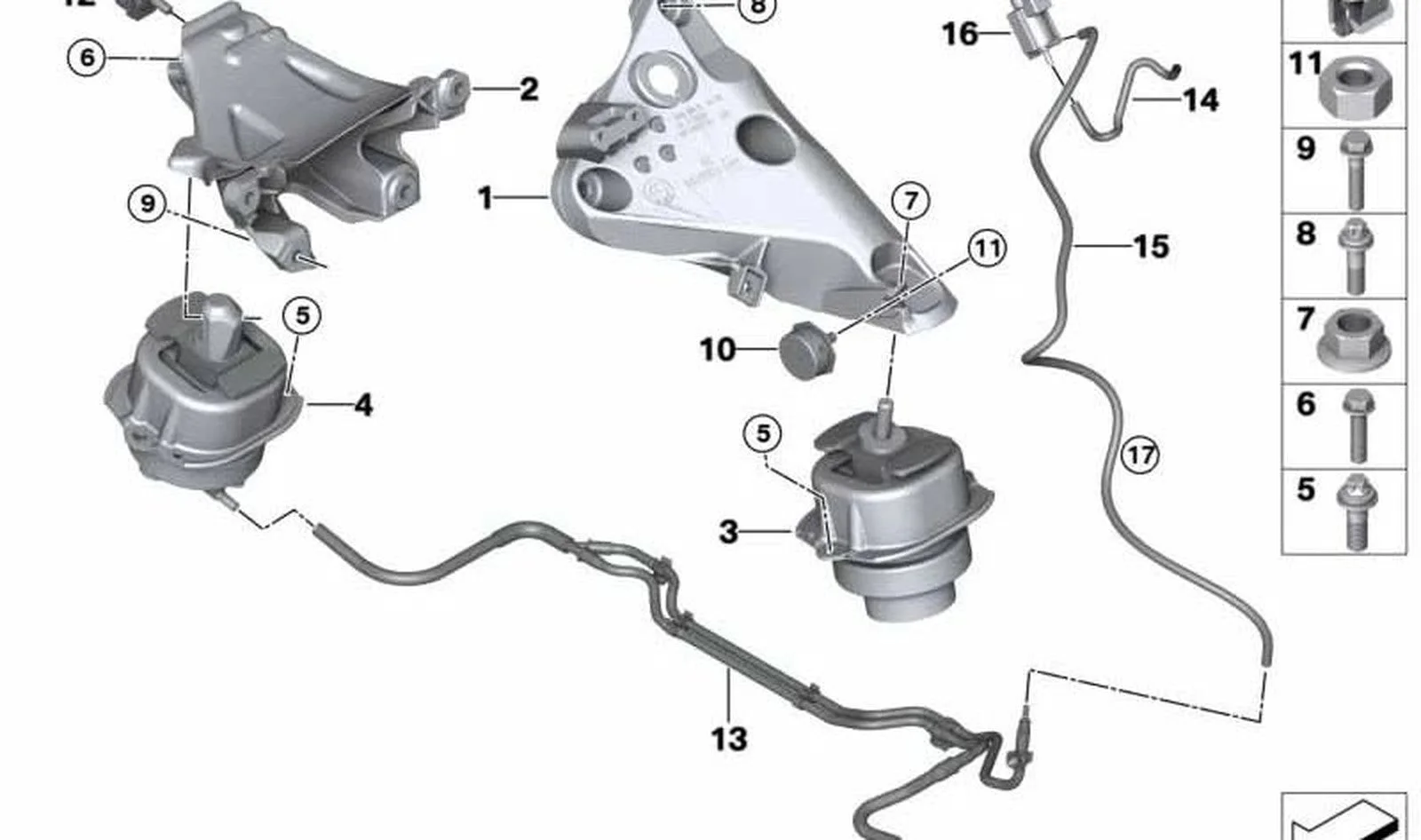 BMW F15 F16 Motor Kulağı Sol 4,0D 22116853103