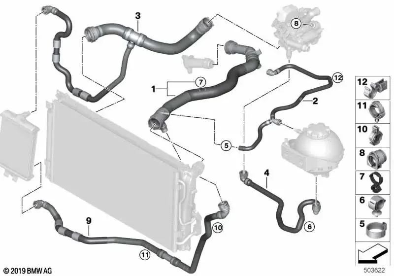 BMW F20 F22 F30 F32… B38 Yedek Su Depo Hortumu Üst 17127647293