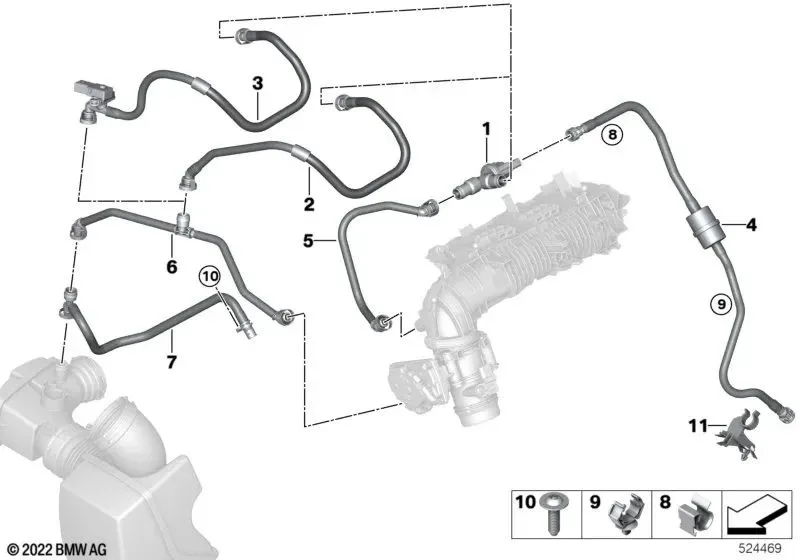 BMW F20 F30 F32 B38 Havalandırma Borusu 11158608766