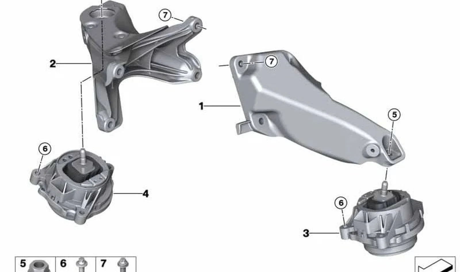 BMW F20 F30 F32 B58 4,0İX Motor Kulağı Sol 22116856403