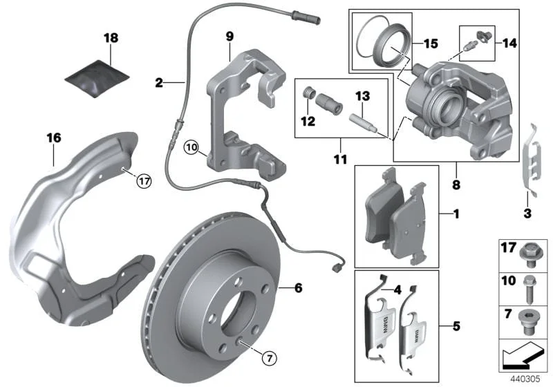 BMW F20 F30 F32 F34… Ön Balata Sacı -BMW Desing- 34116860081
