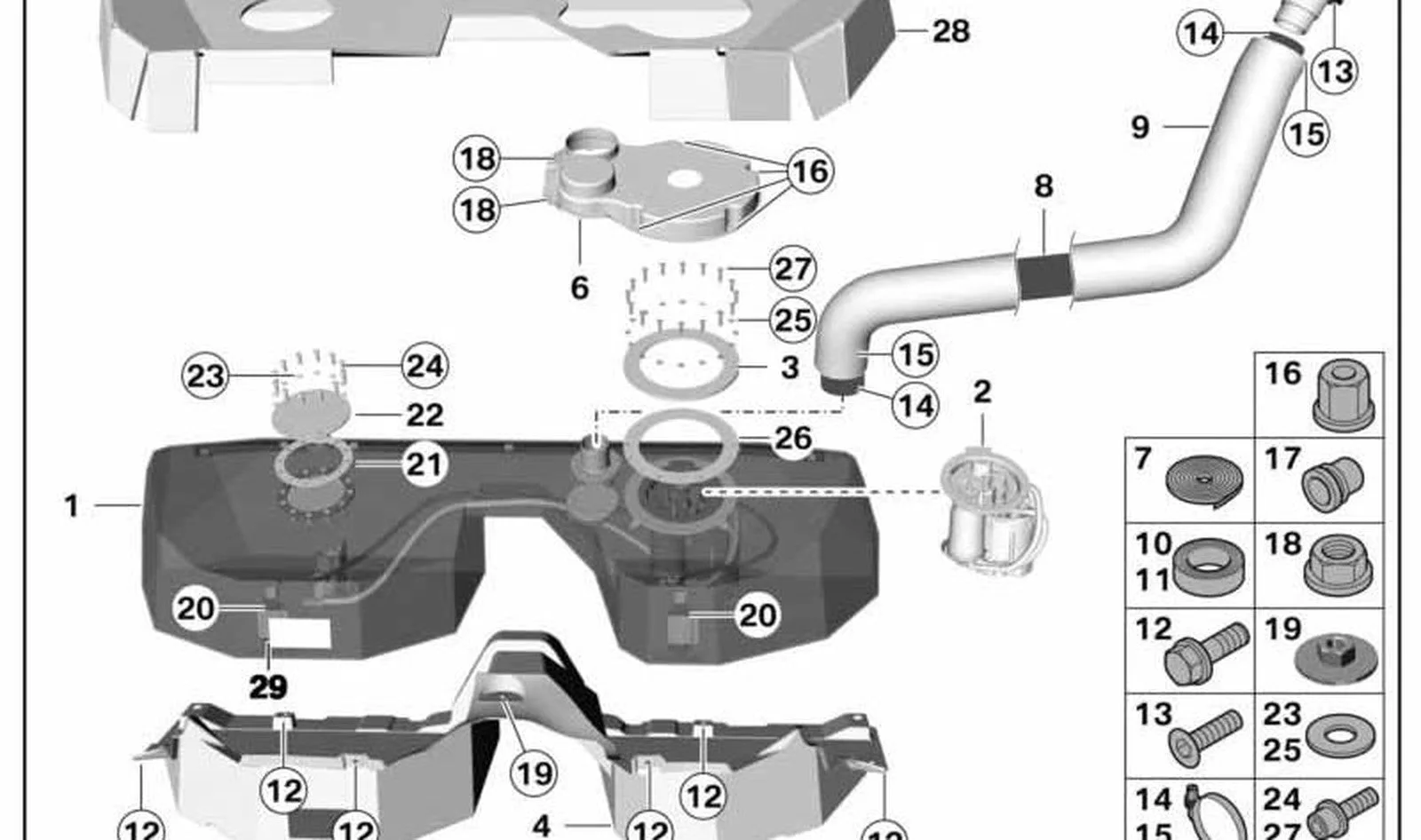 BMW F20 F30 F32 F36 N20 N55 F87 M2 Benzin Pompası Komple Sağ 16117243975