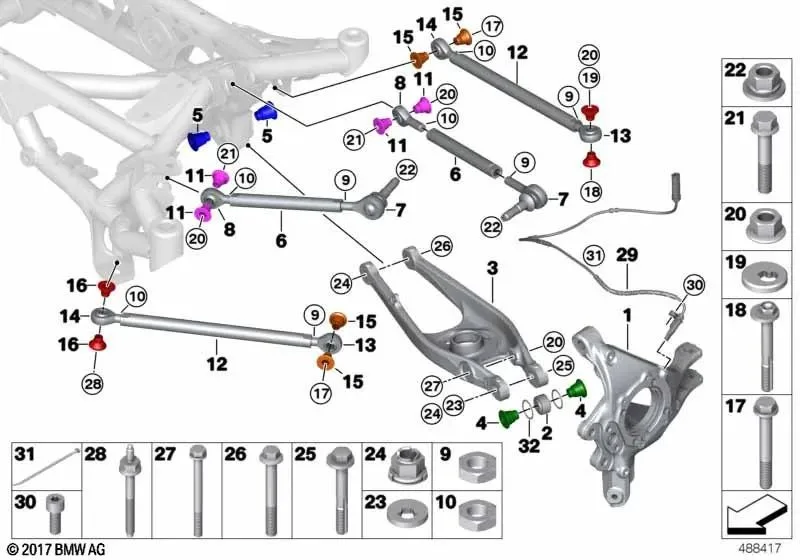 BMW F20 F30 F36 F87/F80/F82 Arka ABS Sensörü 34526869322