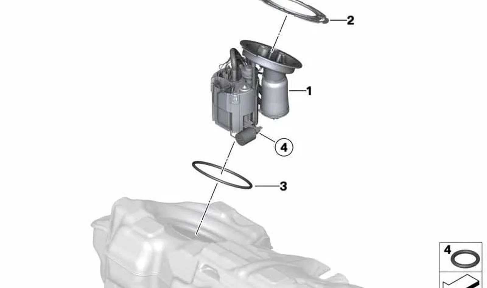 BMW F20 F30 N13 Benzin Pompası Depo İçi Komple Sağ 16117243974