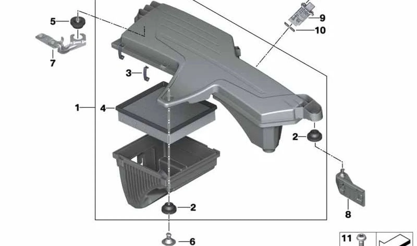 BMW F20 F30 N13 Hava Filtre Kazanı 13717597582