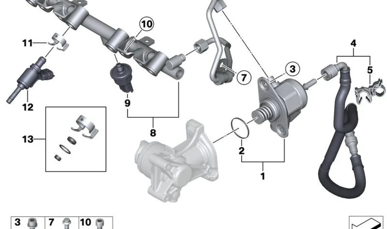 BMW F20 F30 R56 R60 N13 N18 F30-MİNİ Enjektör 13538682350
