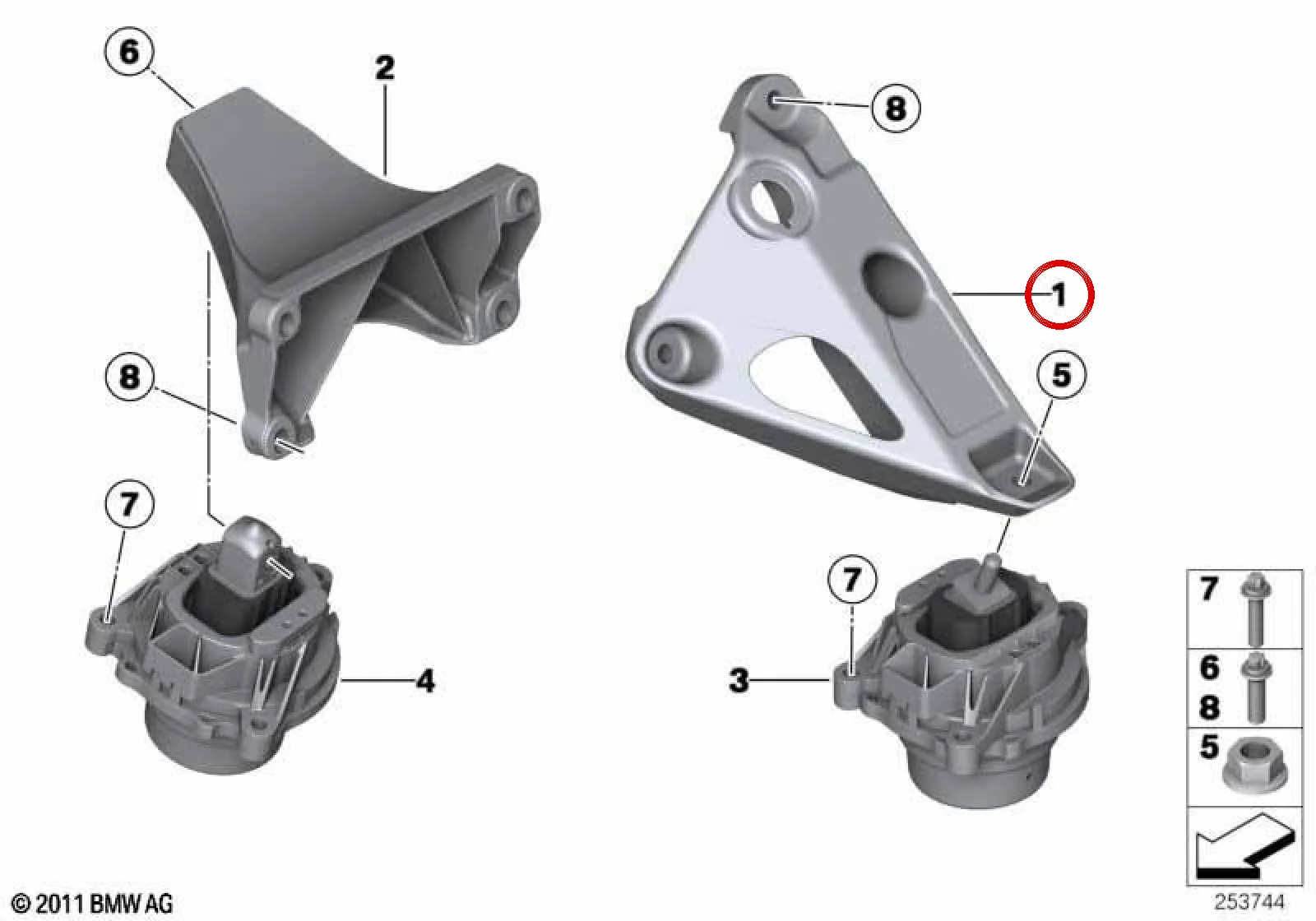 BMW F25 F30 F32 Alemınyum Motor Kulağı Sol -Xd- 22116784829