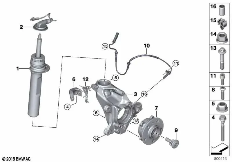 BMW F45 F48 F60 Mini Ön ABS Sensörü 34526850767