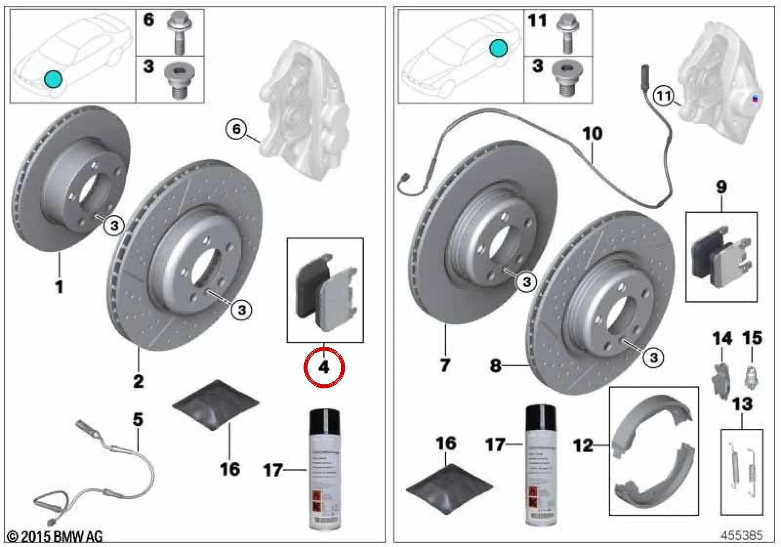 BMW M Serisi 4 Serisi F80 F82 F83 Serisi M2 Ön Balata 34112284969