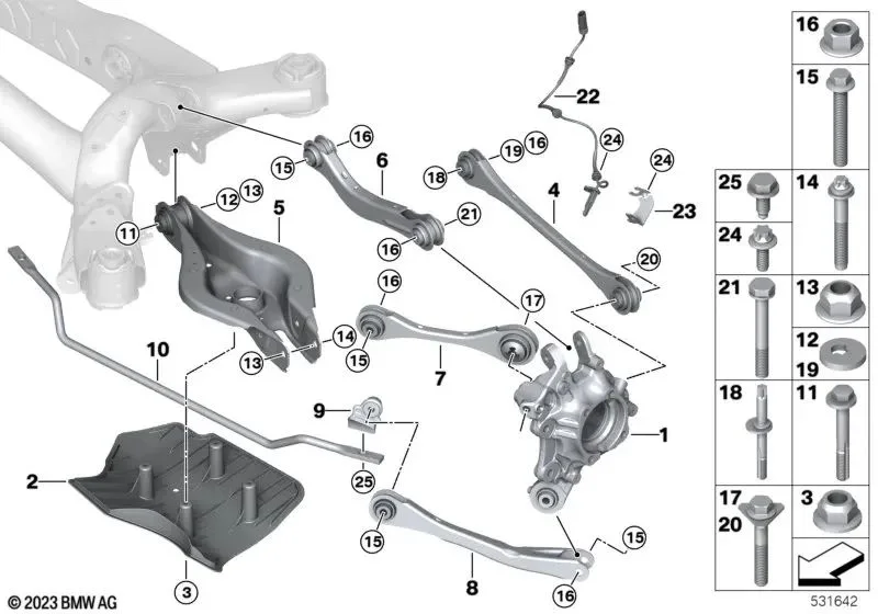 BMW G20 G22 Arka Salıncak Bakaliti Sağ 33306876804