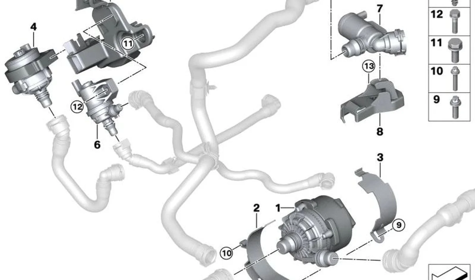 BMW G20 G60 U11 U06 Lci G18 İlave Su Pompası B38N-P/B48N-P 11519896405