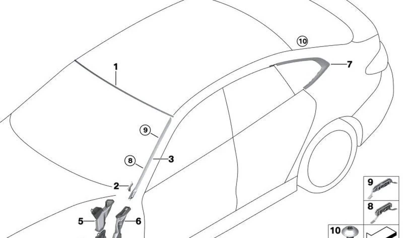 BMW G26 Gran Coupe Ön Cam Çıtası Sağ 51137933088