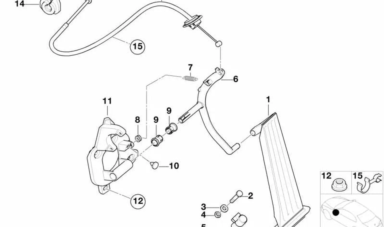 BMW 3 Serisi E46 Gaz Teli 35411165788
