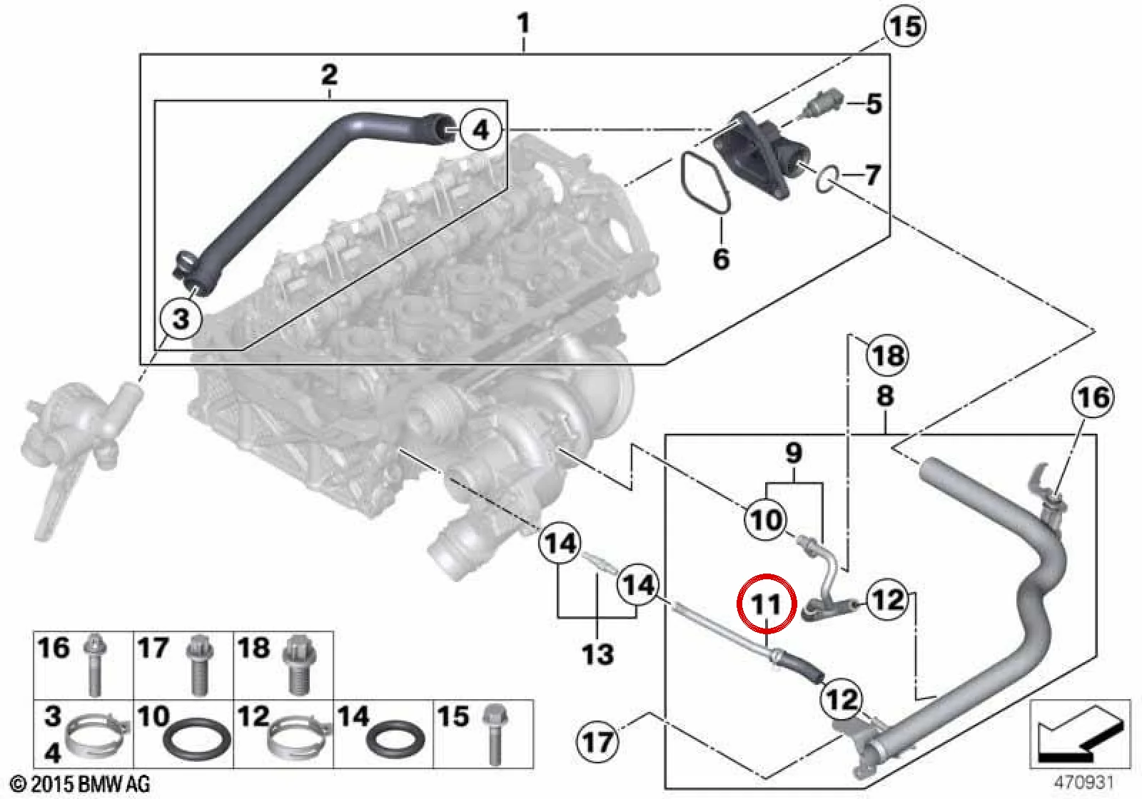 BMW F20 F21 F30 F31… N13 N18 Hava Filtre Hortumu LCI 11537600589